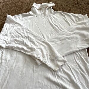 White Turtleneck Long Sleeve Shirt